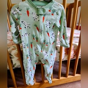 ❤️ 3/$15! Mint Green Bunny/ Carrot Print Kids One Piece